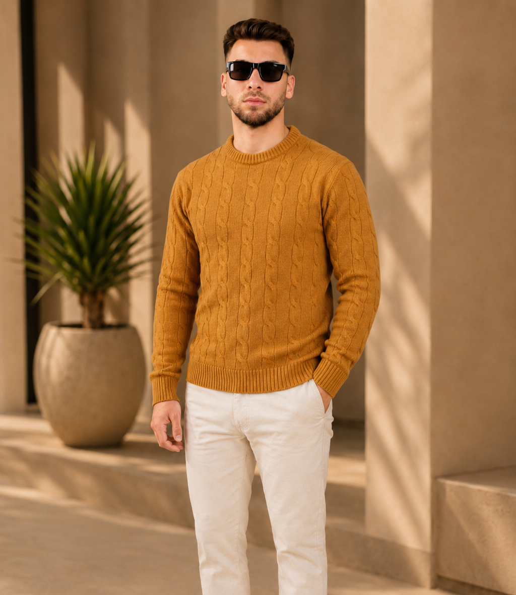 Trama Cable-Knit Crewneck