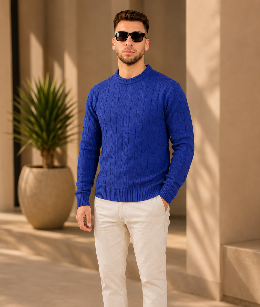 Trama Cable-Knit Crewneck