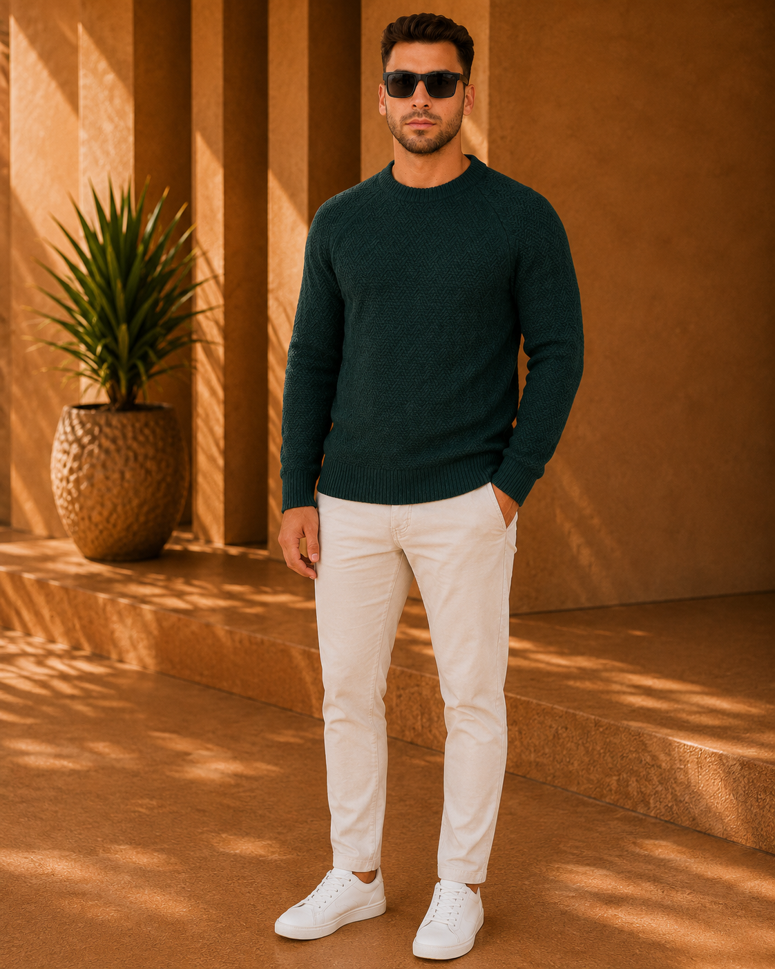 Serra Textured Crewneck