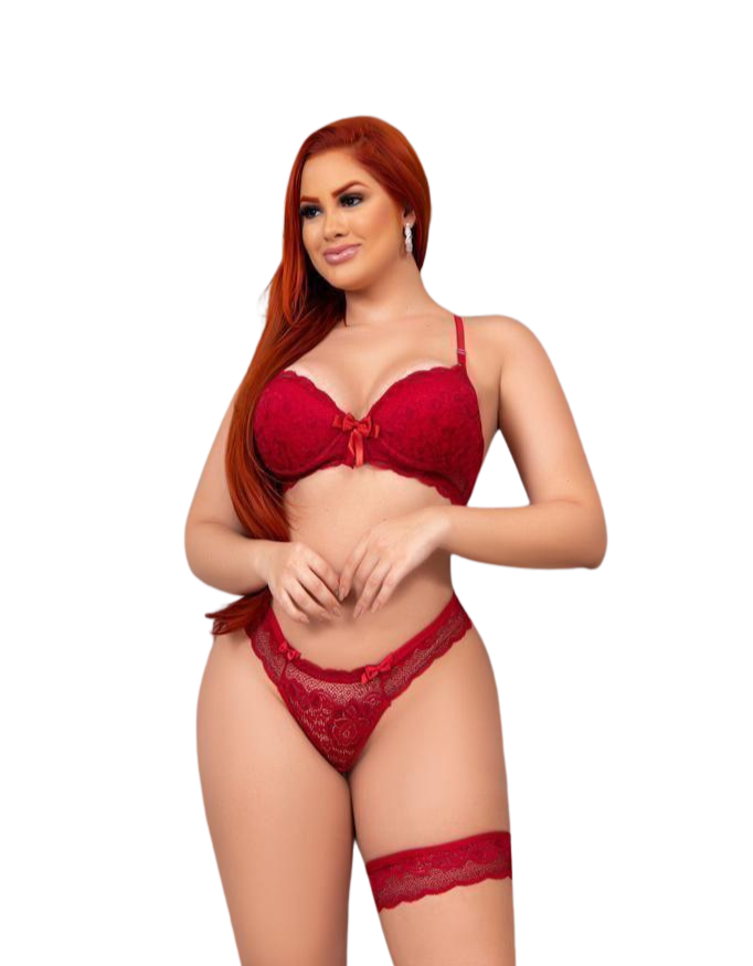 Marinha Lace Set with Garter