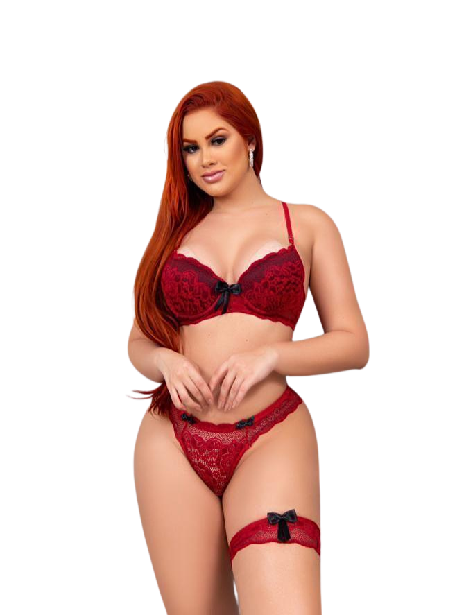 Marinha Lace Set with Garter