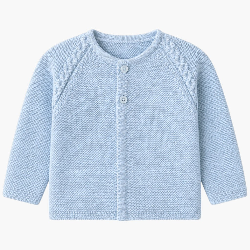 Burgau Cotton Baby Cardigan — Baby Blue by FP For You