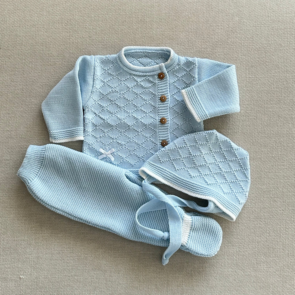 Carrapateira Cotton Knit Set — Baby Blue by FP For You