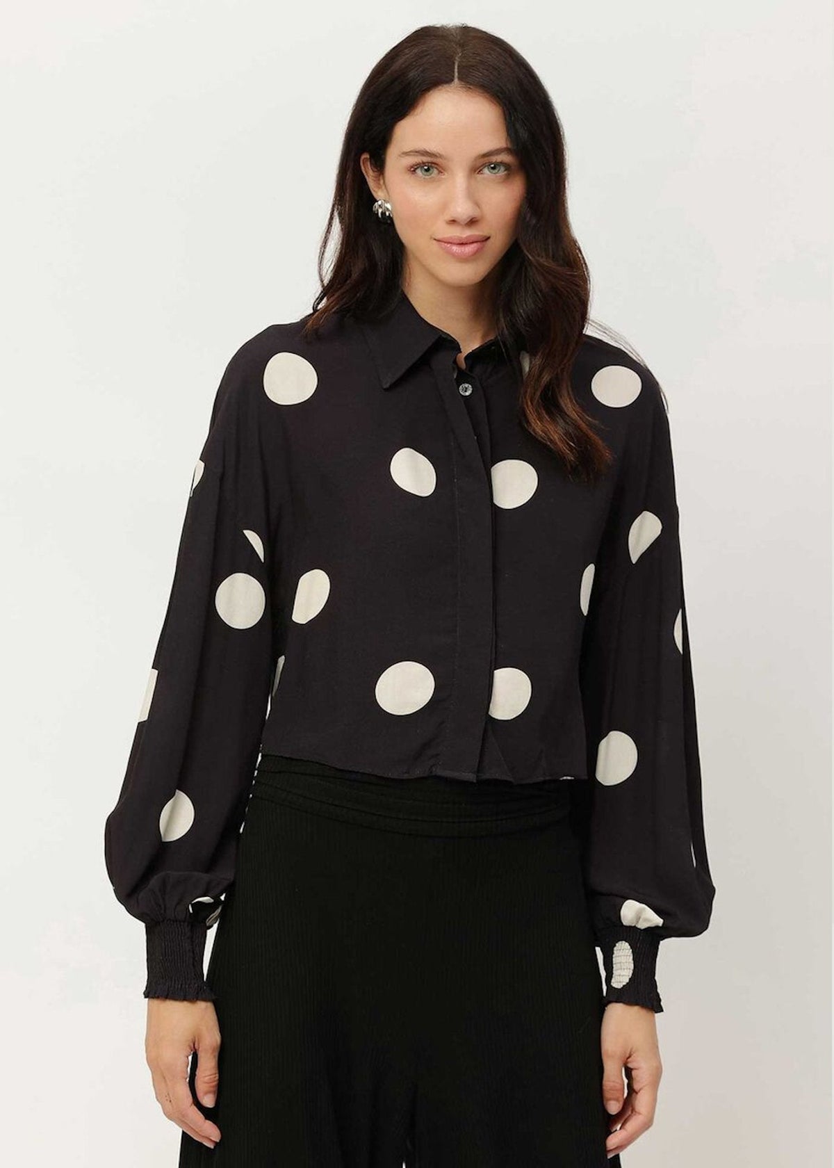 Olhão Polka-Dot Shirt — Black – view 2