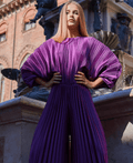 Benagil Pleated Jumpsuit — Purple by JOLOVERS