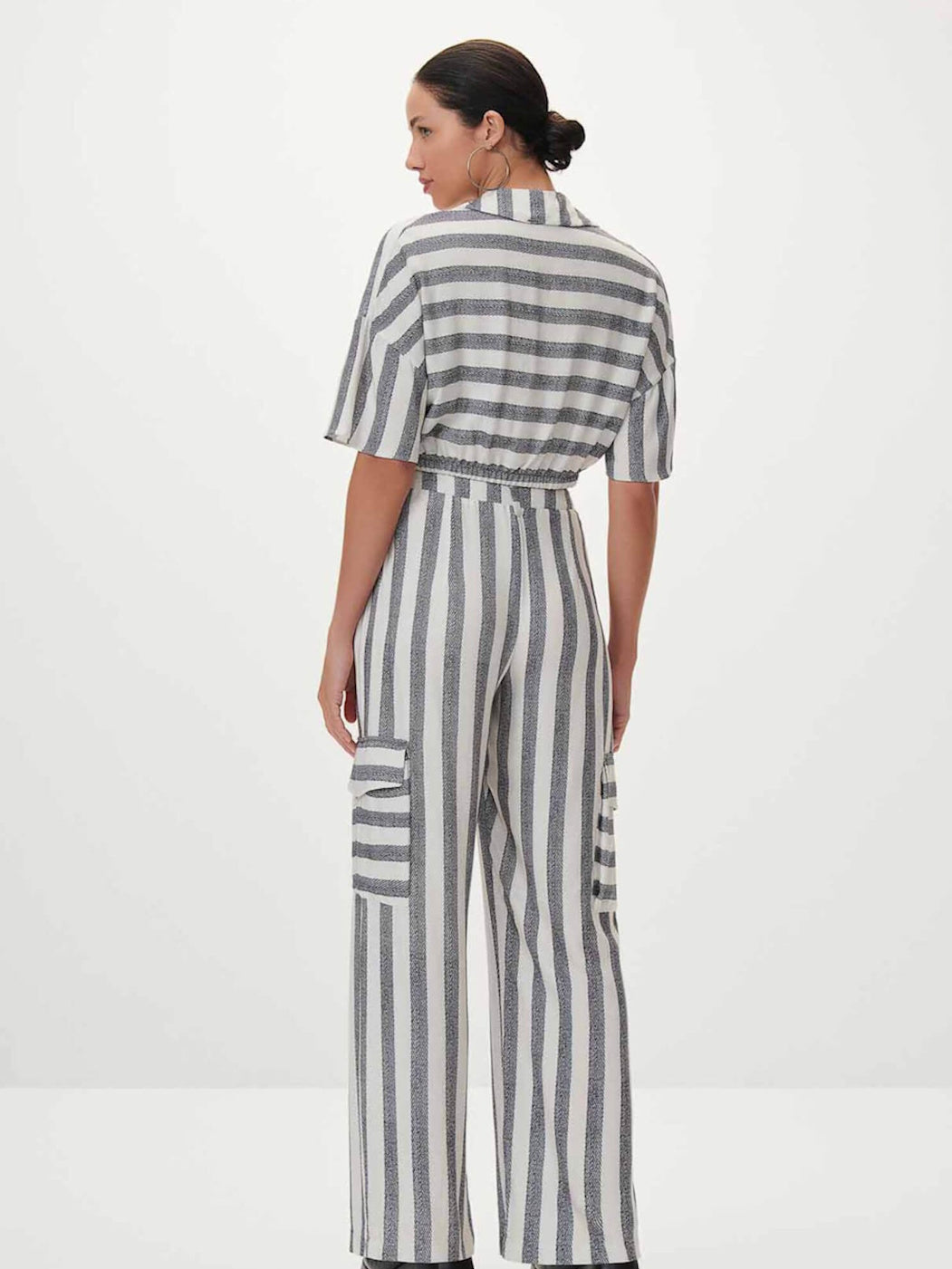Ria Striped Crop Shirt