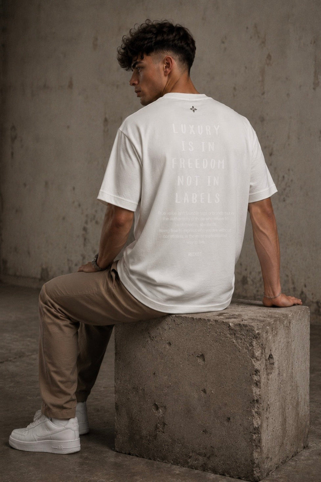 Luxury Manifesto Tee — Off-White by REEXIST