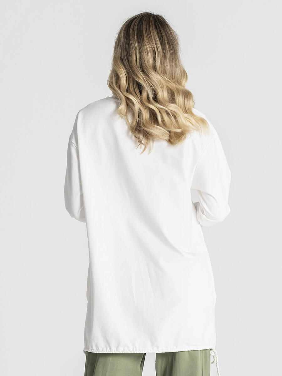 Ferragudo Drawcord Sweater — Beige – view 3