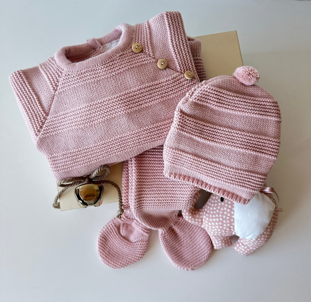 Carrapateira Cotton Knit Set — Dusty Pink – view 3