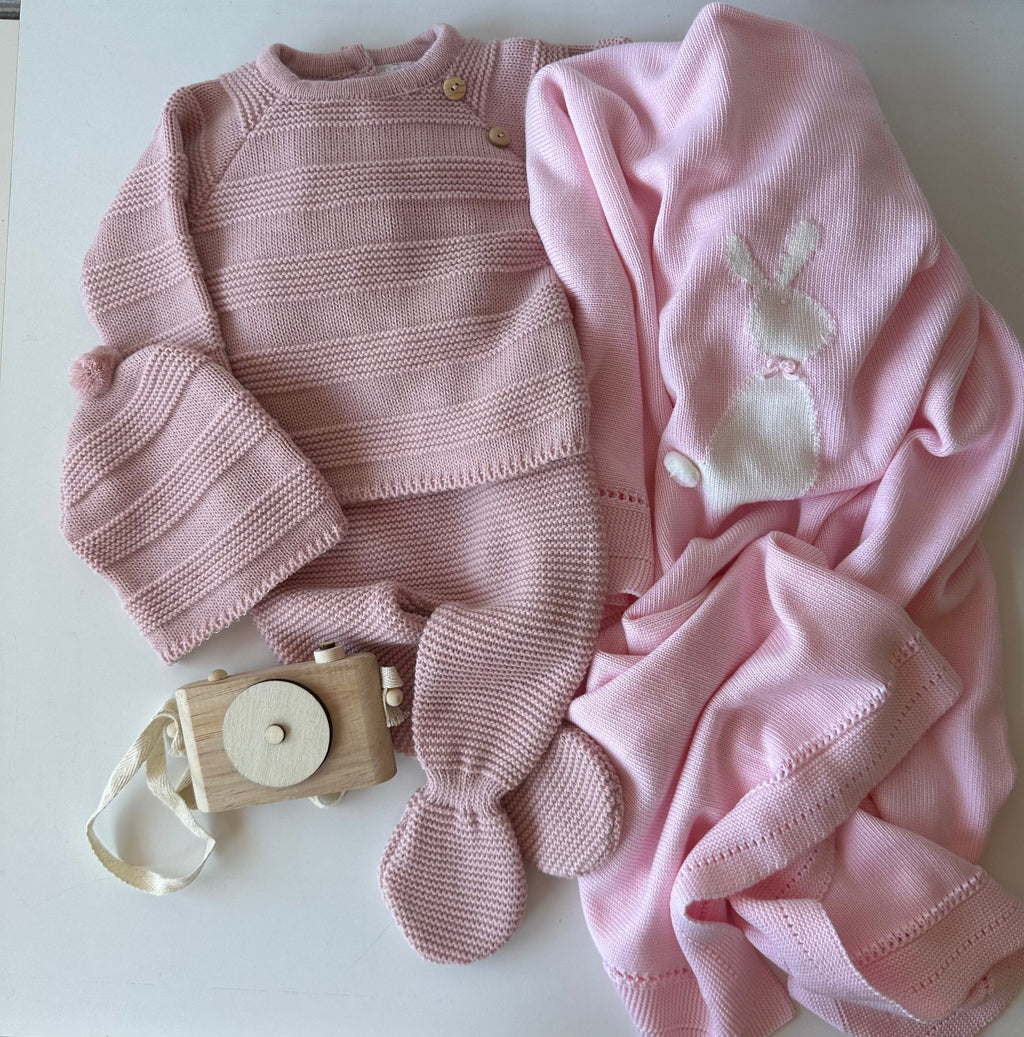 Carrapateira Cotton Knit Set — Dusty Pink – view 4
